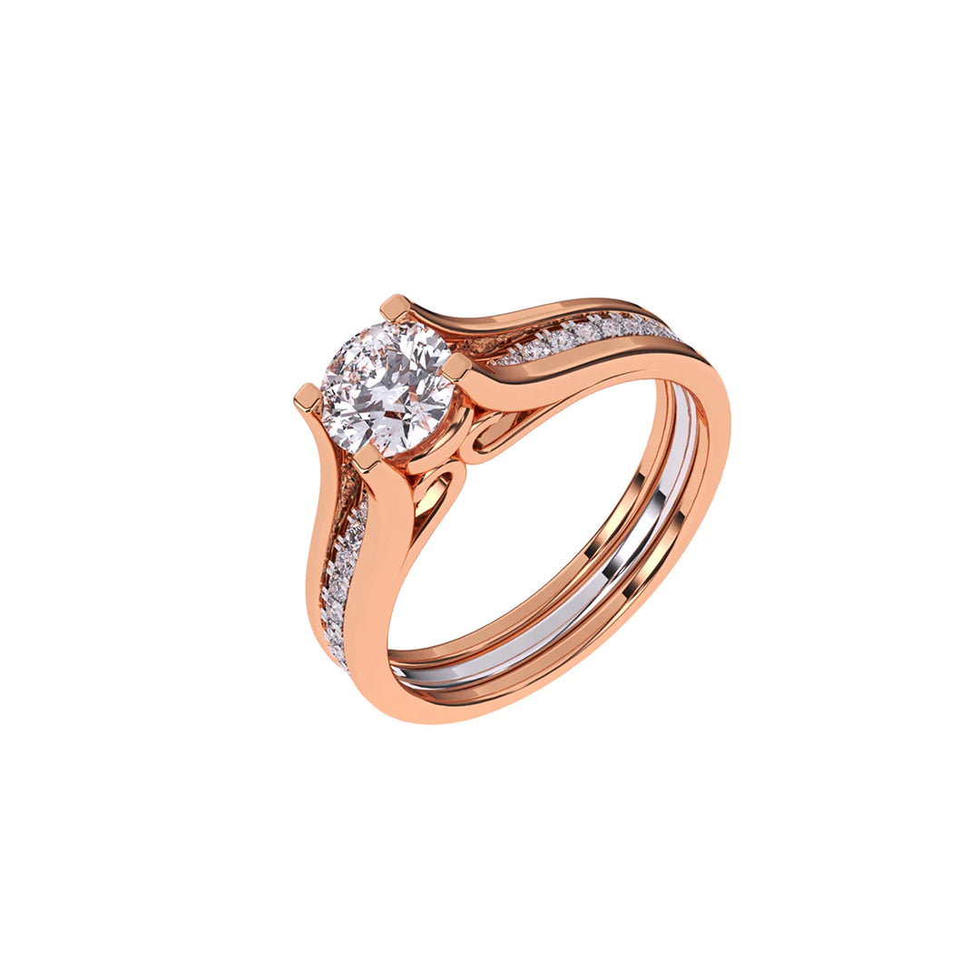 Glitzi Jewels Three Row Solitaire With Accent Ring  GIA & IGI CERTIFIED