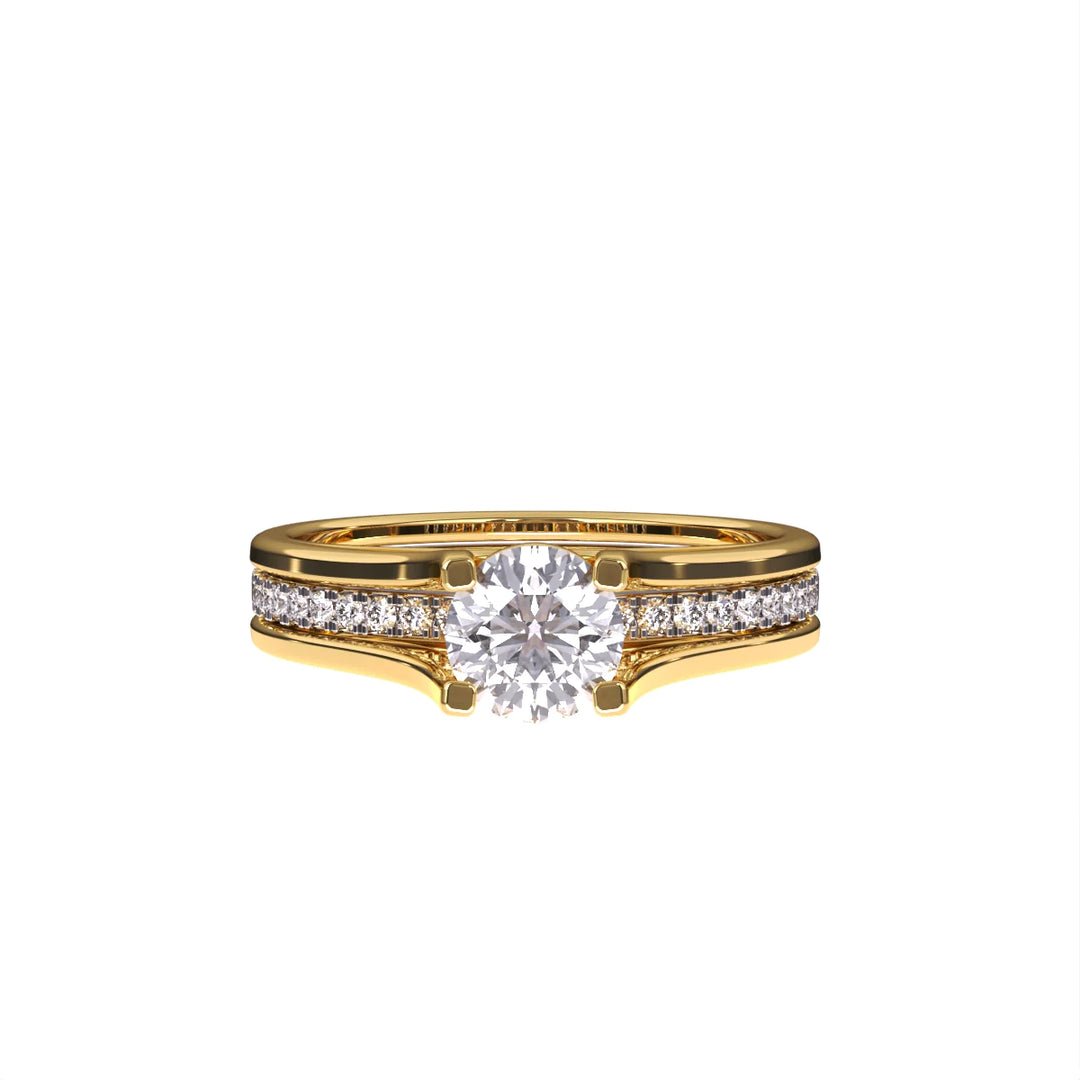 Glitzi Jewels Three Row Solitaire With Accent Ring  GIA & IGI CERTIFIED