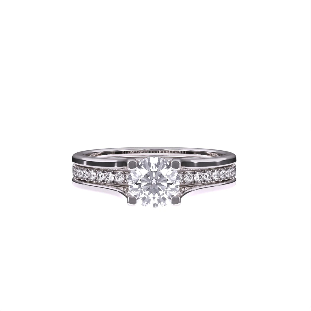 Glitzi Jewels Three Row Solitaire With Accent Ring  GIA & IGI CERTIFIED