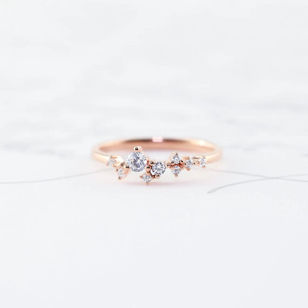 Dainty Scattered Ring a Unique Symbol of Elegance and Promise