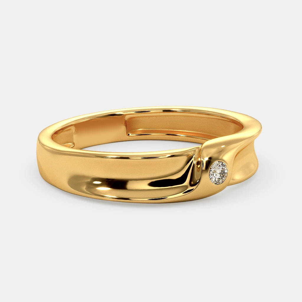 Elegant Gold LAB Diamond Band for Him