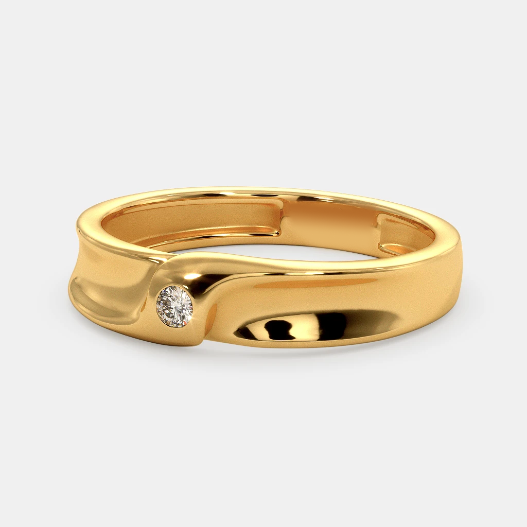 Elegant Gold LAB Diamond Band for Him