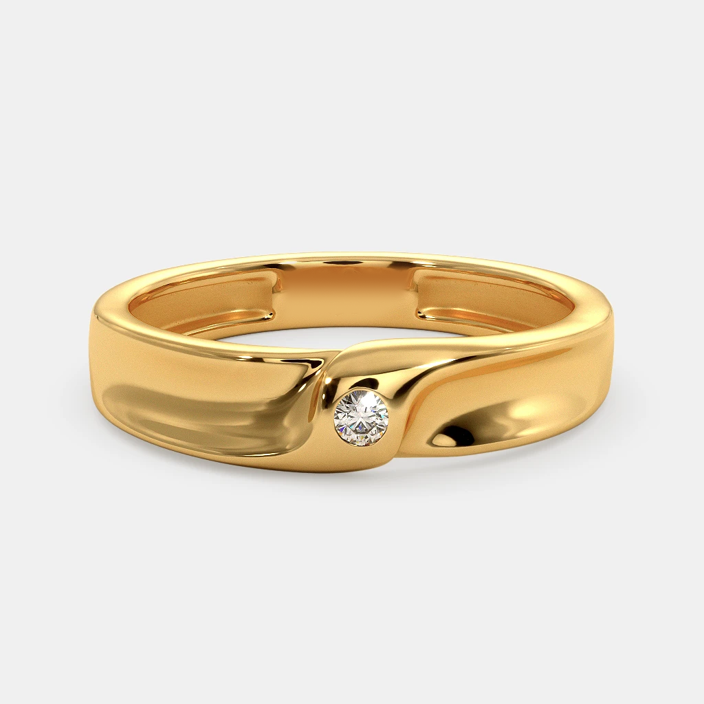 Elegant Gold LAB Diamond Band for Him