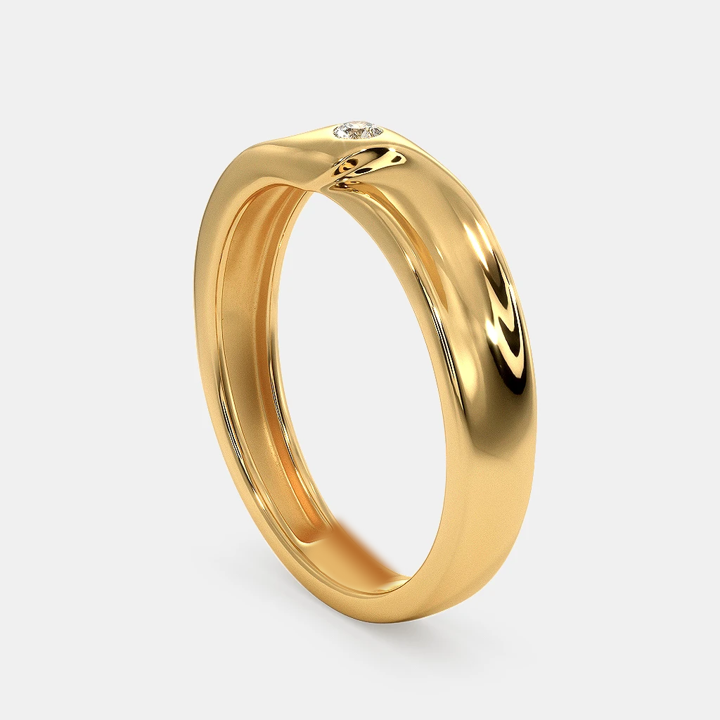 Elegant Gold LAB Diamond Band for Him