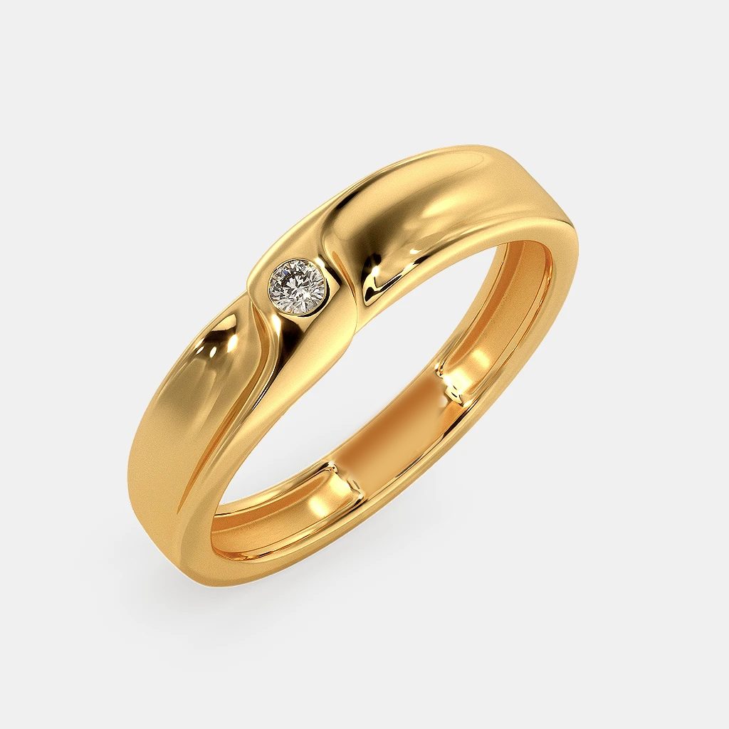 Elegant Gold LAB Diamond Band for Him