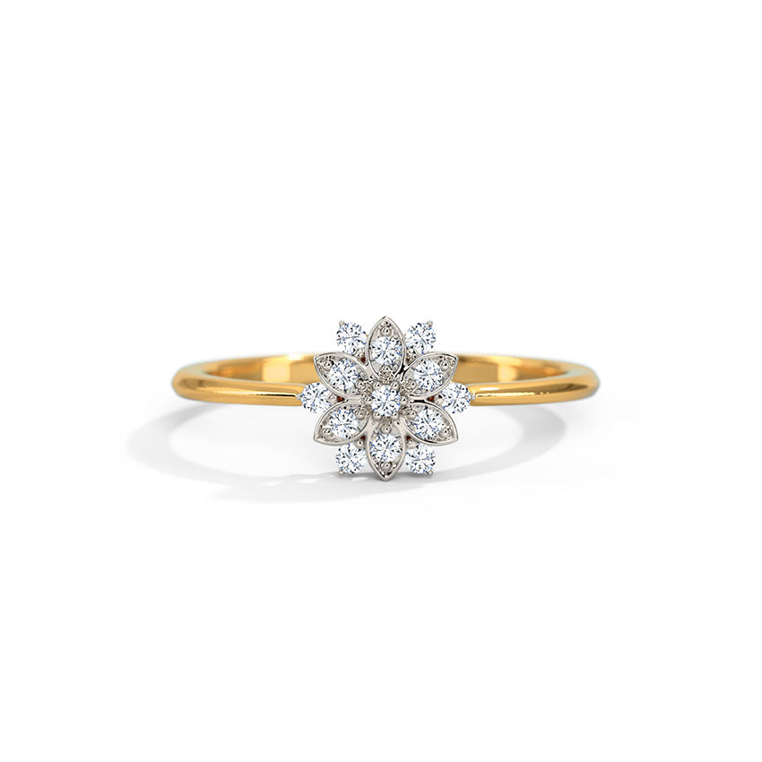 Glitzi jewels Floral Radiance Diamond Gold Ring