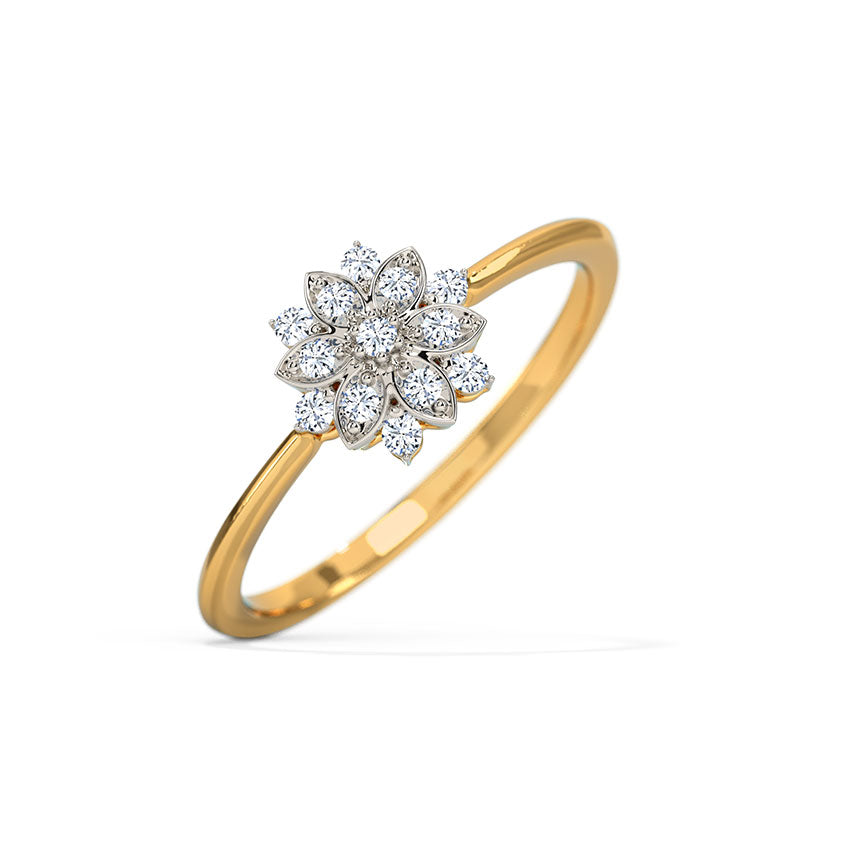 Glitzi jewels Floral Radiance Diamond Gold Ring