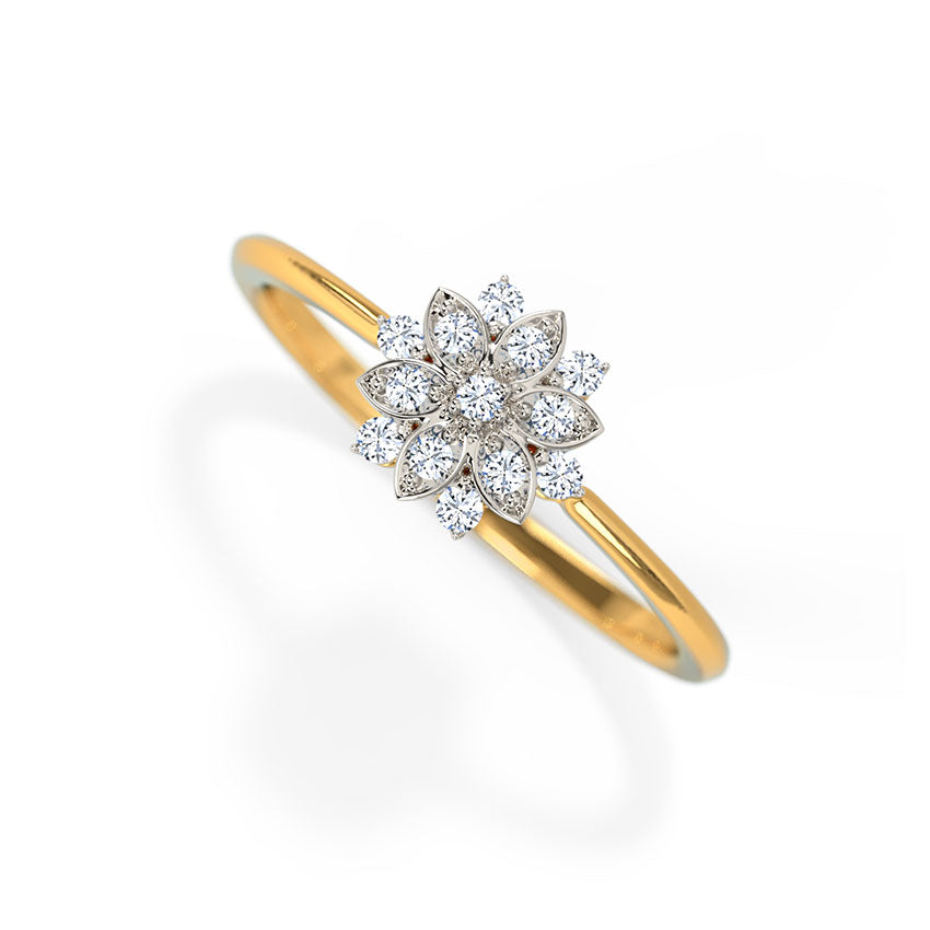 Glitzi jewels Floral Radiance Diamond Gold Ring