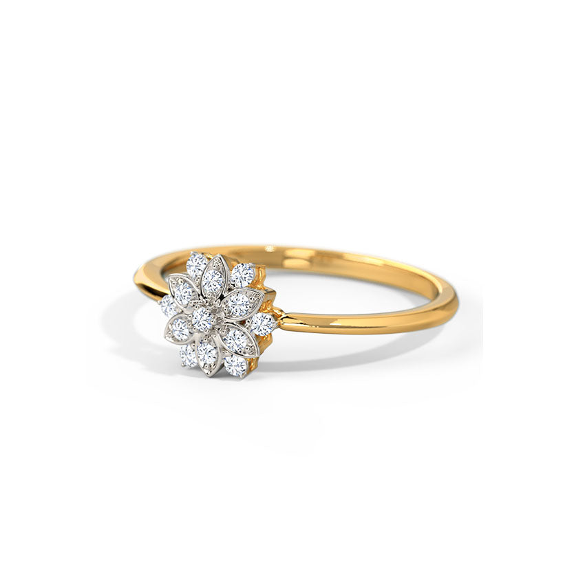 Glitzi jewels Floral Radiance Diamond Gold Ring