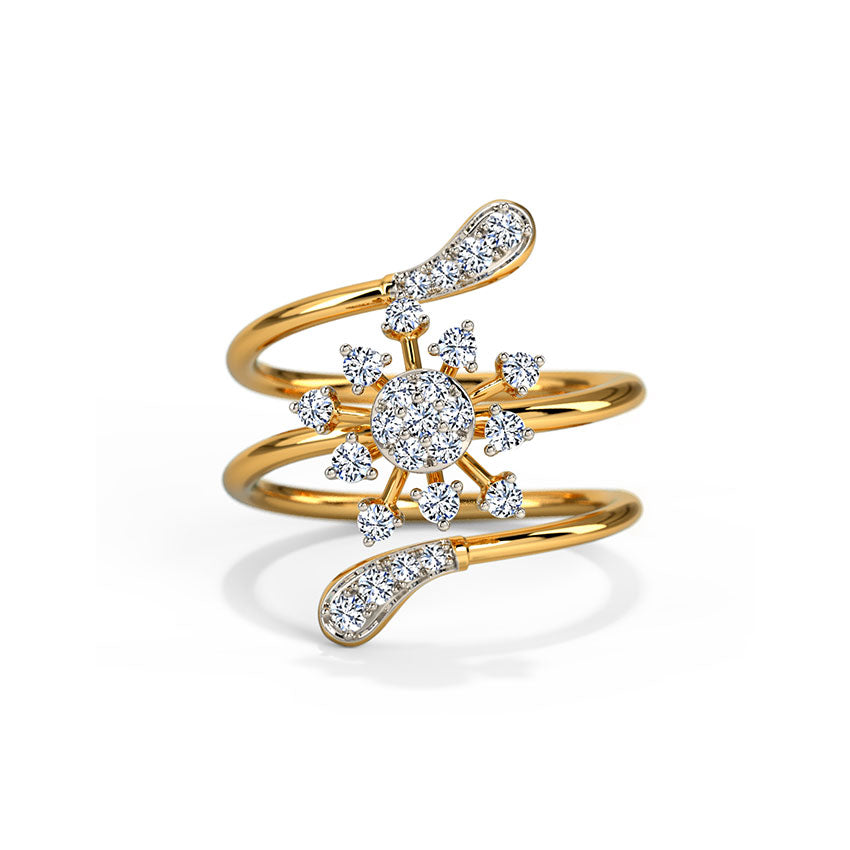 Glitzi Jewels Radiant Blossom Cocktail Diamond Ring