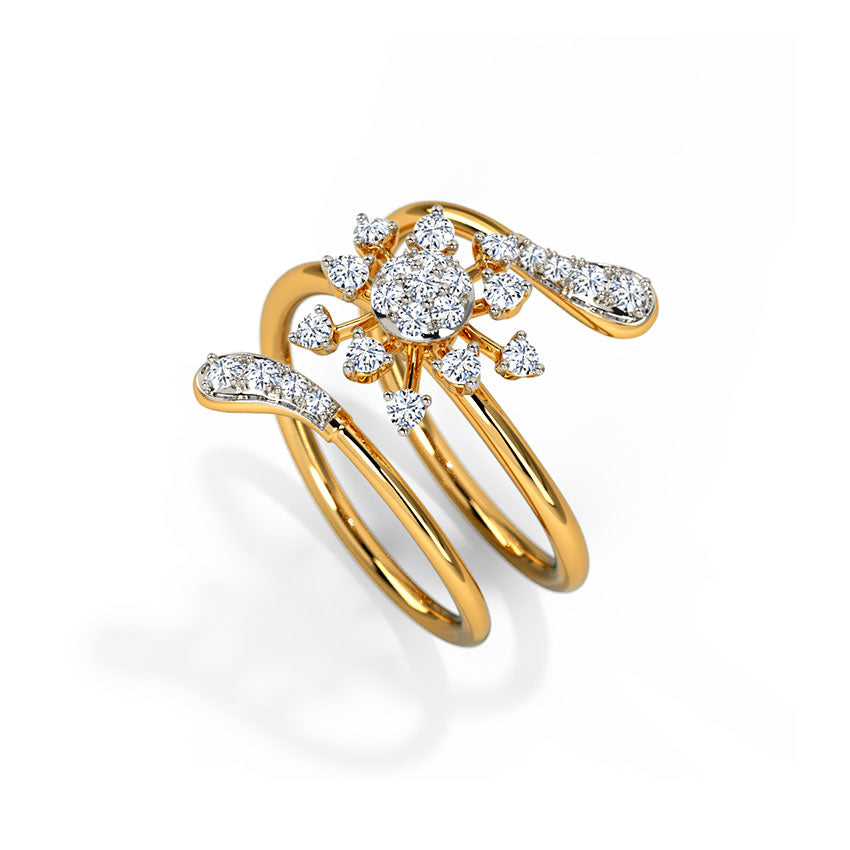 Glitzi Jewels Radiant Blossom Cocktail Diamond Ring