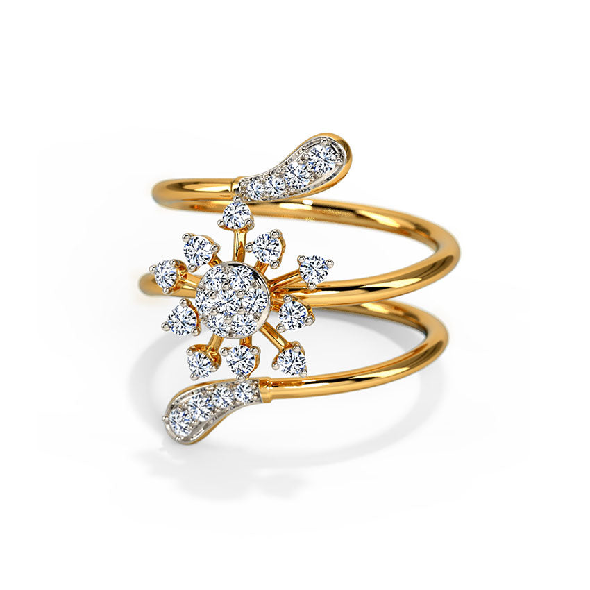 Glitzi Jewels Radiant Blossom Cocktail Diamond Ring