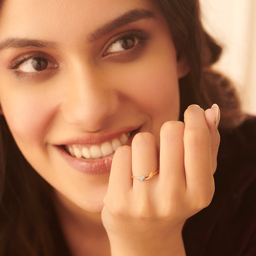 Delicate Rosebud Diamond Ring