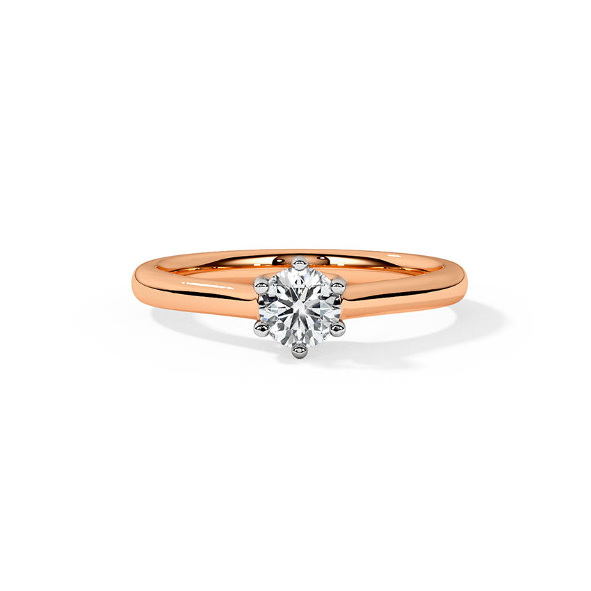 Glitzi Jewels Timeless Rose Gold Solitaire Diamond Ring GIA & IGI CERTIFIED