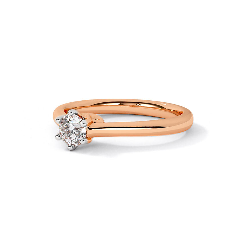 Glitzi Jewels Timeless Rose Gold Solitaire Diamond Ring GIA & IGI CERTIFIED