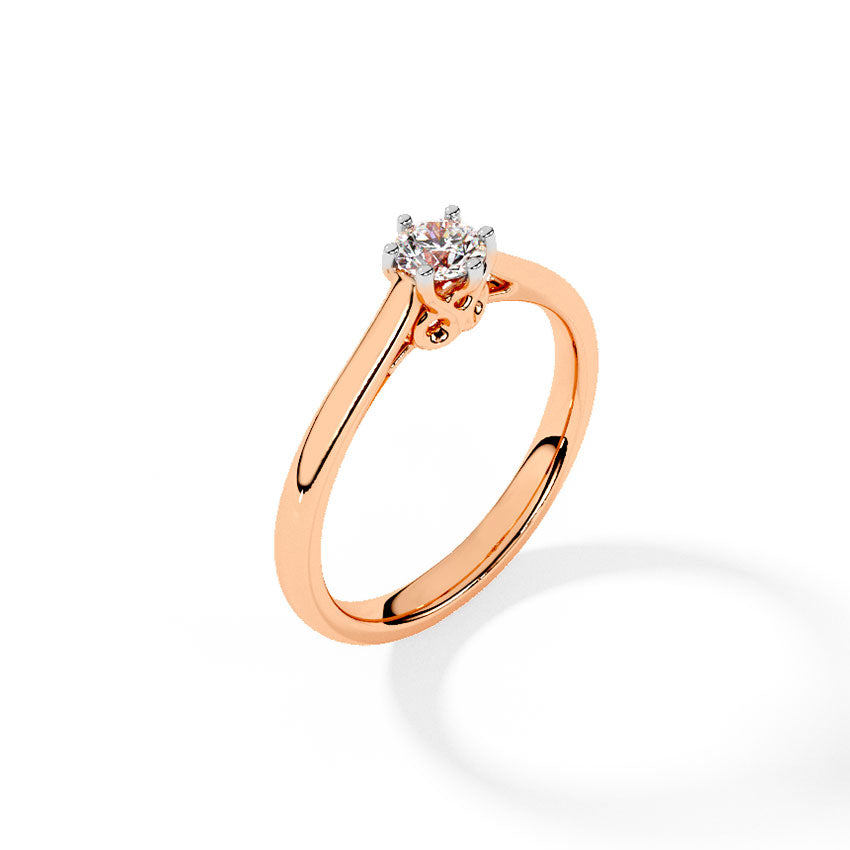 Glitzi Jewels Timeless Rose Gold Solitaire Diamond Ring GIA & IGI CERTIFIED