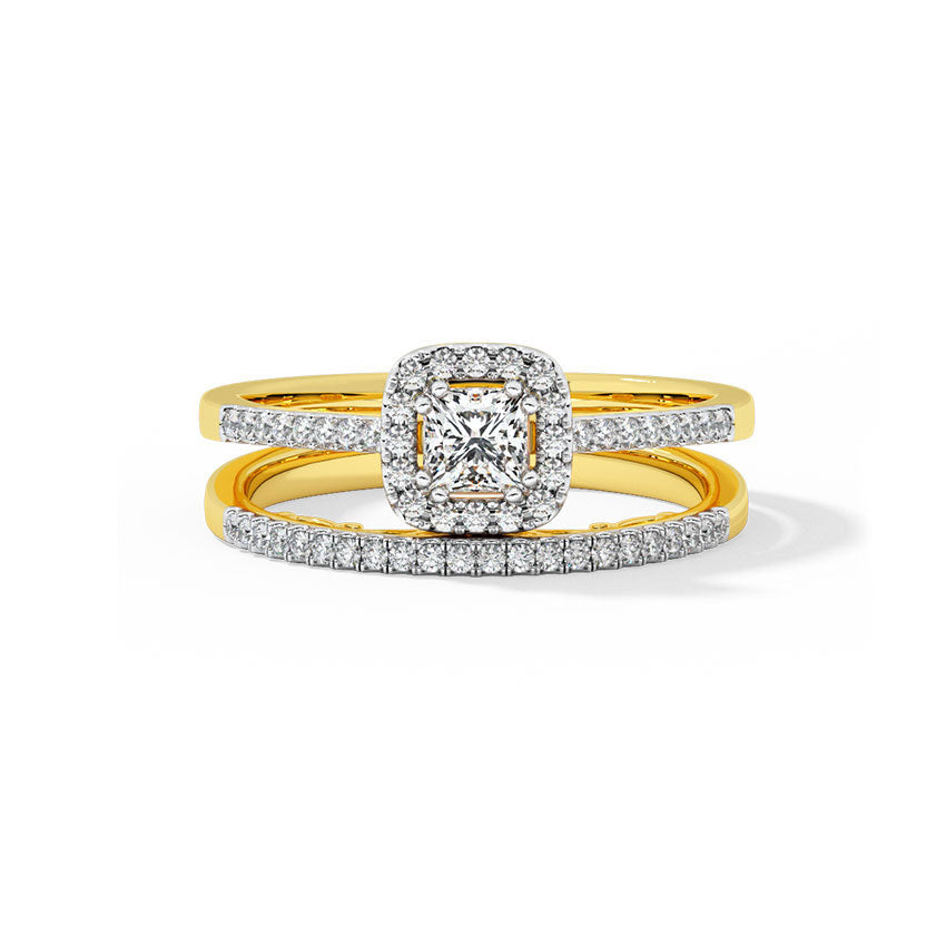 Eternal Sunshine Diamond Bridal Ring With Band Set  GIA & IGI CERTIFIED